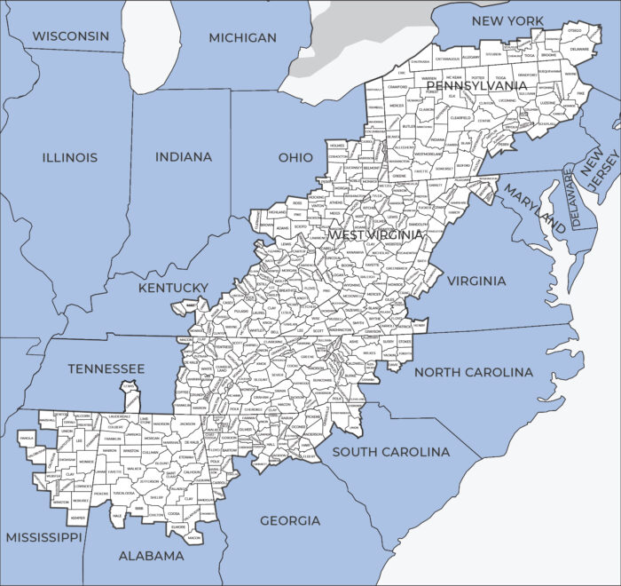 Appalachians On Map 